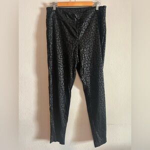 Soft Surrounding Black Leopard Pull On Skinny Work Pants Large Style 2BZ93